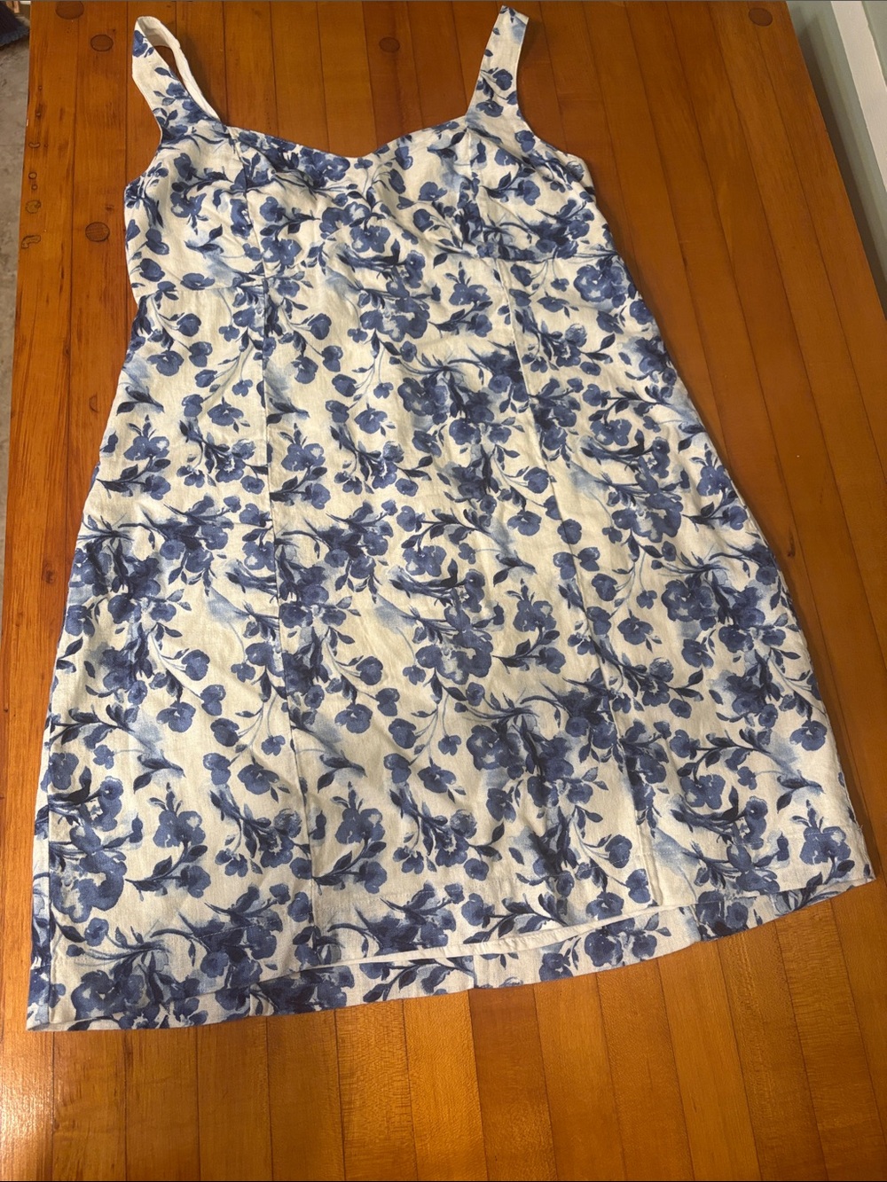 Abercrombie & Fitch White Mini Dress with Blue Floral Print
